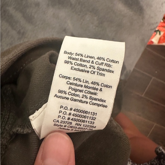 TNA Army Green Cargo Jogger Pants Size Small Women’s Linen Blend - Picture 11 of 11